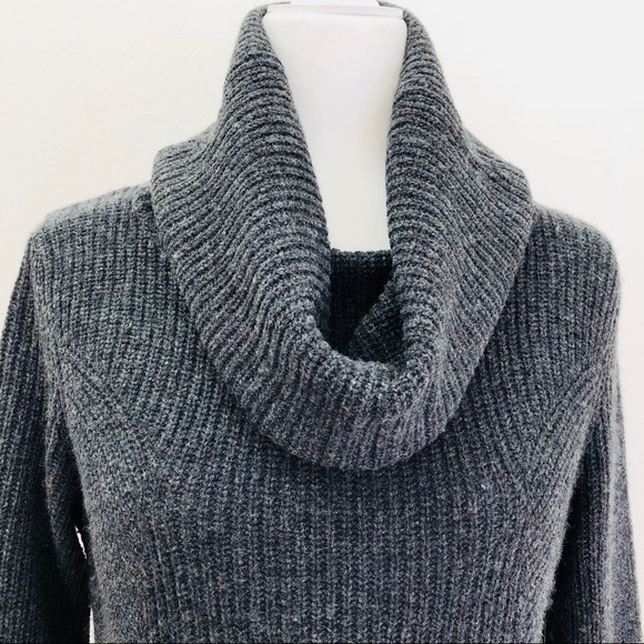 ⭐️Catherine Malandrino⭐️Cashmere Wool Blend Grey Cowl Neck Long Sweater Dress M - Picture 6 of 9